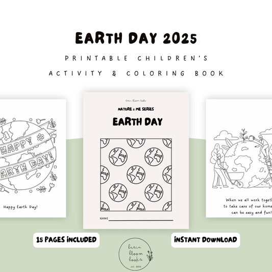 Printable PDF children’s earth day activity & coloring book. Earth day social story using interactive illustrations & activities.